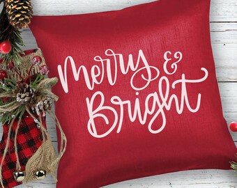 Merry and Bright SVG, Christmas lights, Cut file for Silhouette, Cricut, Glowforge, Christmas decor and ornament, Gift idea