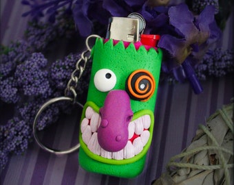 Eustice Witch Doctor Mask Keychain Lighter Sleeve Cover