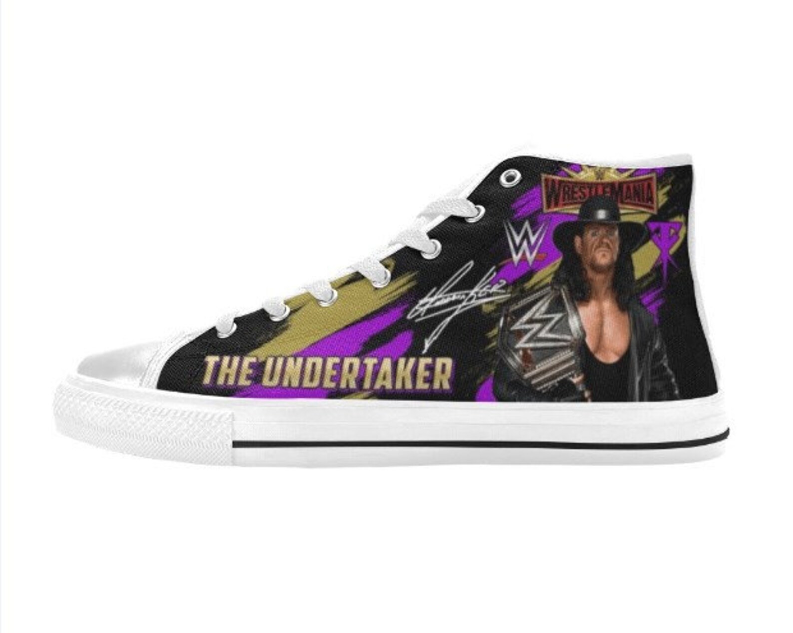 WWE Sneakers Custom WWE Shoes the Undertaker Sneaker Etsy