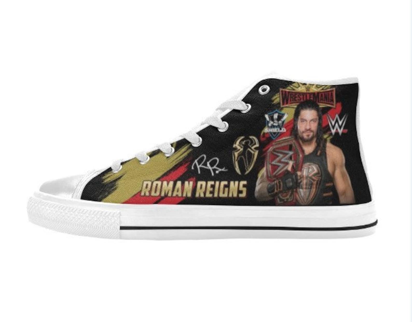 WWE Sneakers Custom WWE Shoes Roman Reigns Sneaker Etsy