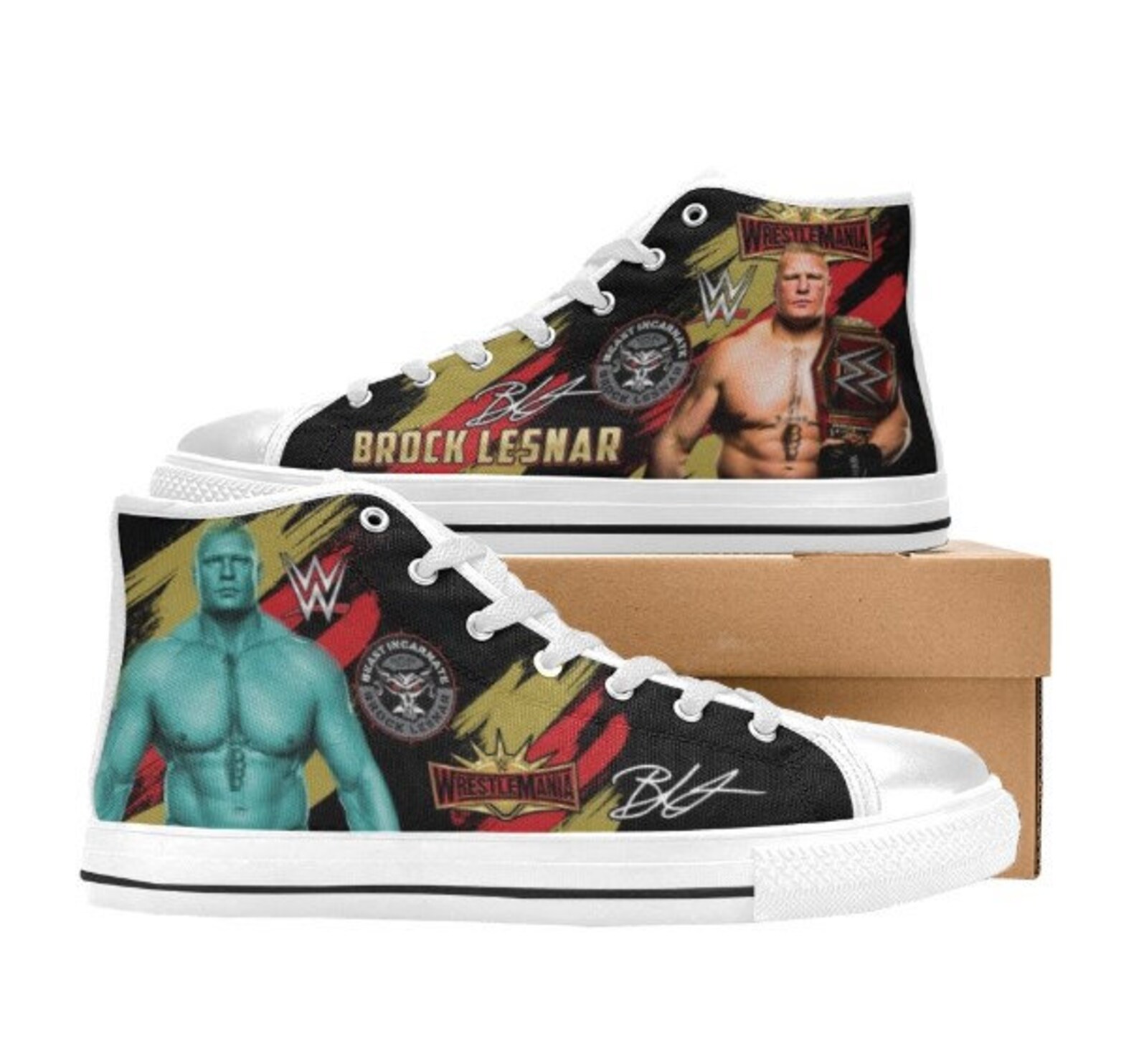 WWE Sneakers Custom WWE Schuhe Brock Lesnar Sneaker Etsy