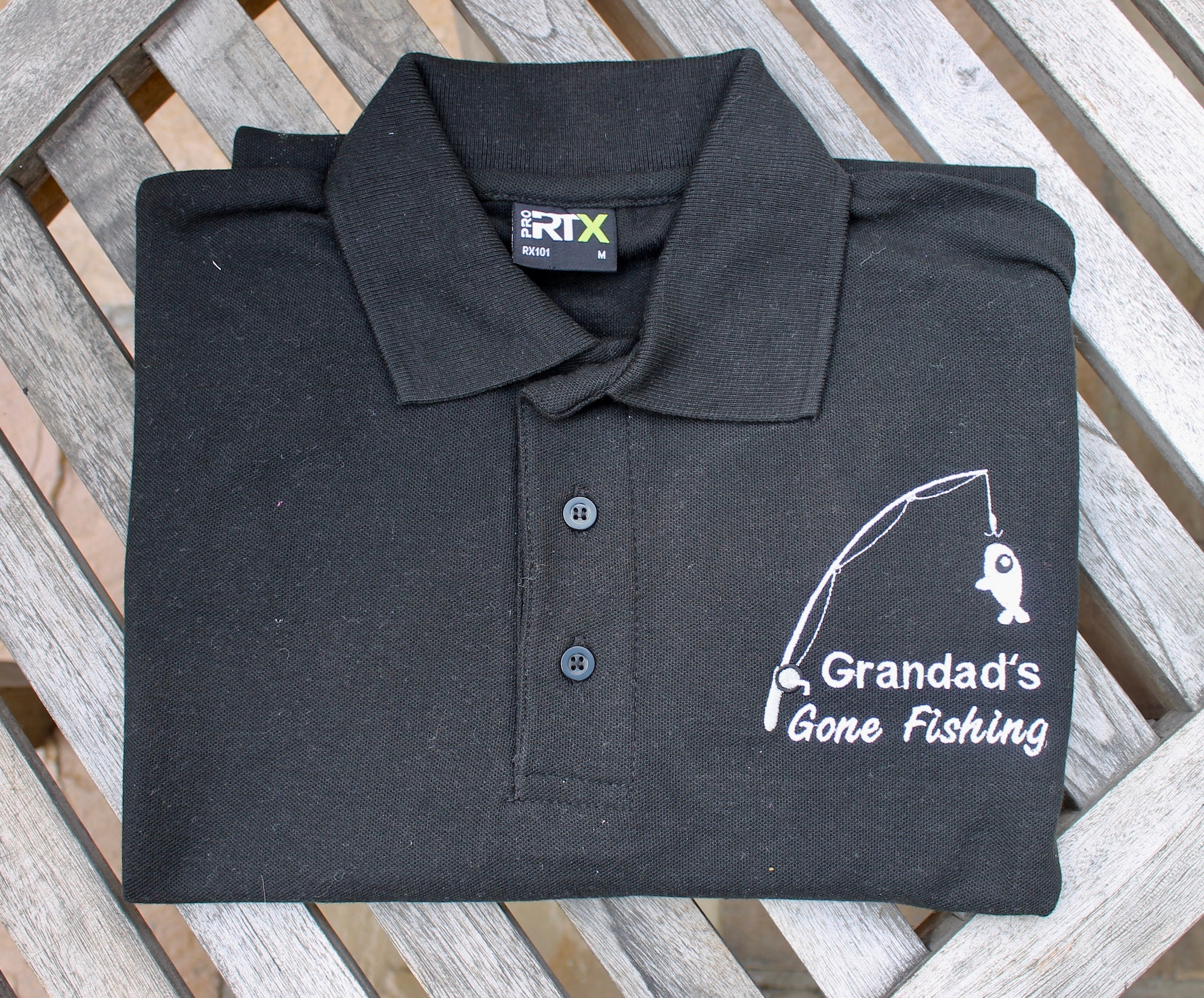 Personalised Fishing Polo Shirt Fathers Day Gift Gifts for Him