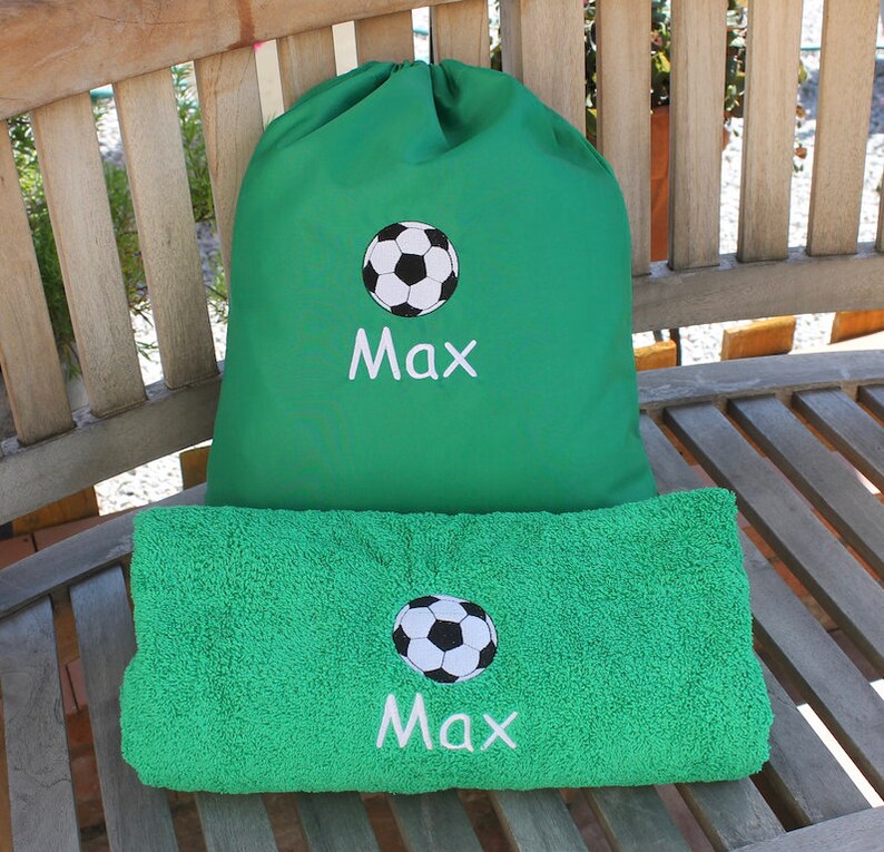 personalised swimming towel and bag