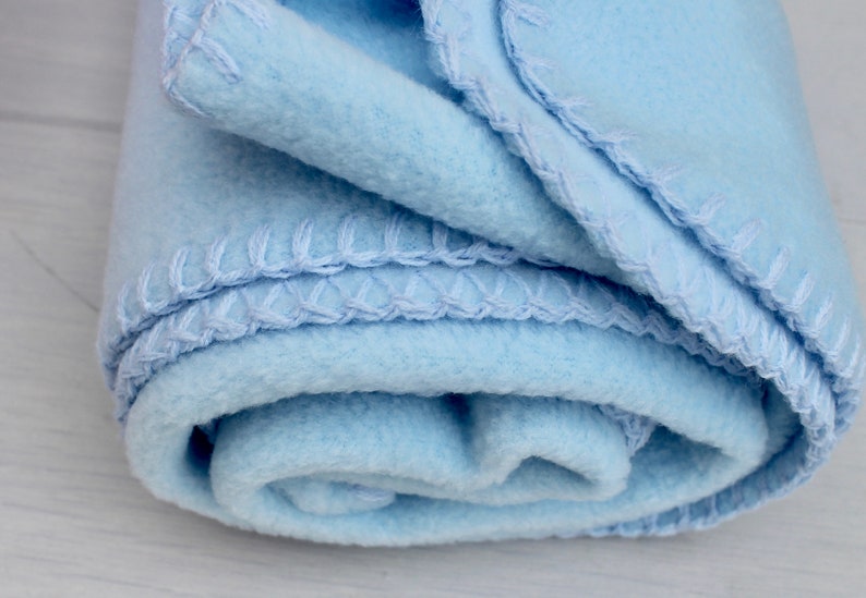Baby Blue Soft Fleece Blanket Personalised embroidered baby Etsy