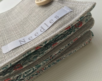 Small Linen Needle Book - mothers day sewing gift -