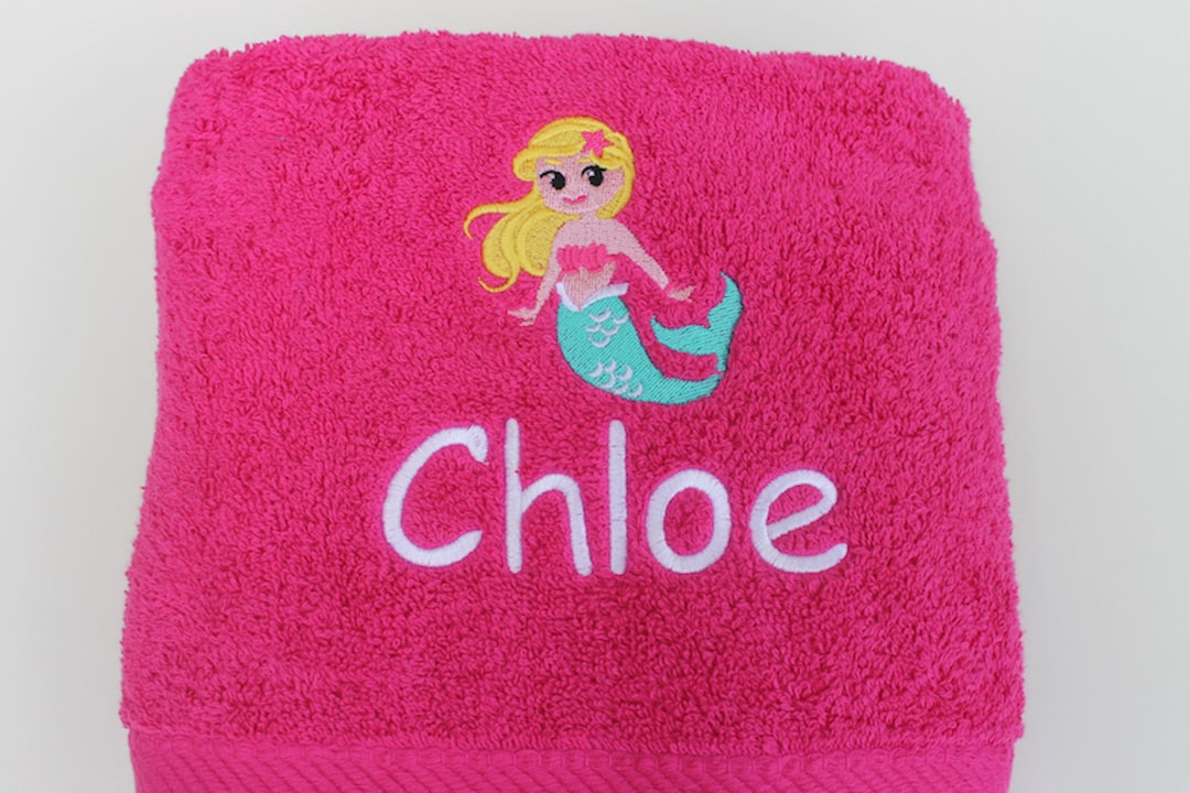 Personalised Mermaid Towel Girls Swimming Towel Mermaid Etsy UK