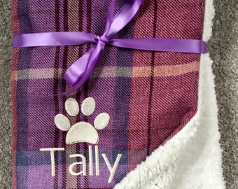 purple dog blanket