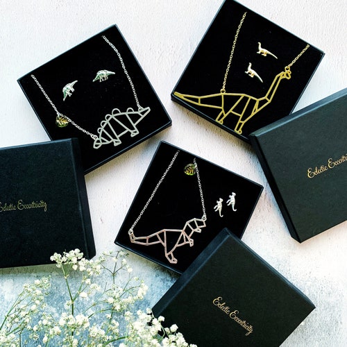 Dinosaur Necklace And Earring Gift Set