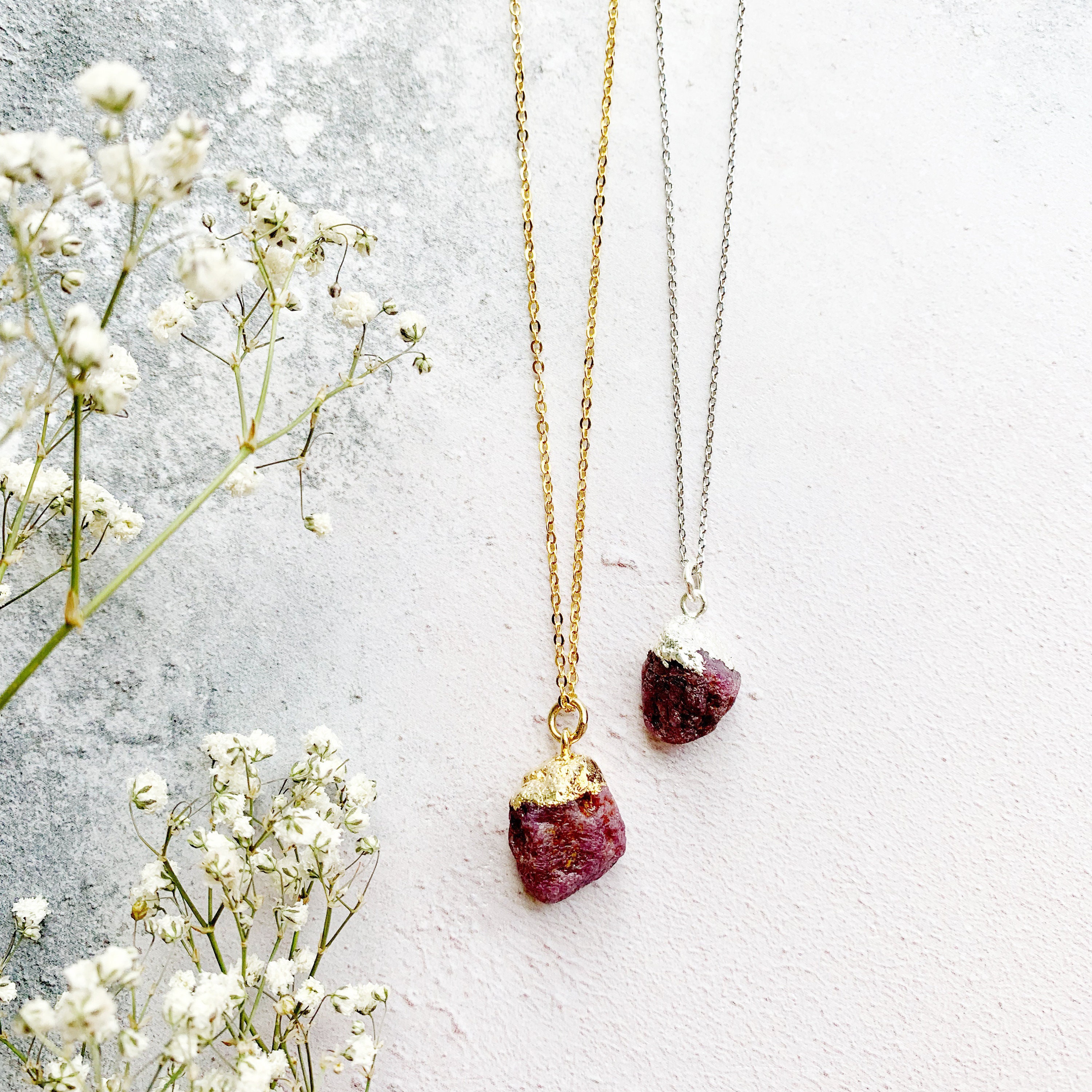Personalised Ruby July Birthstone Necklace