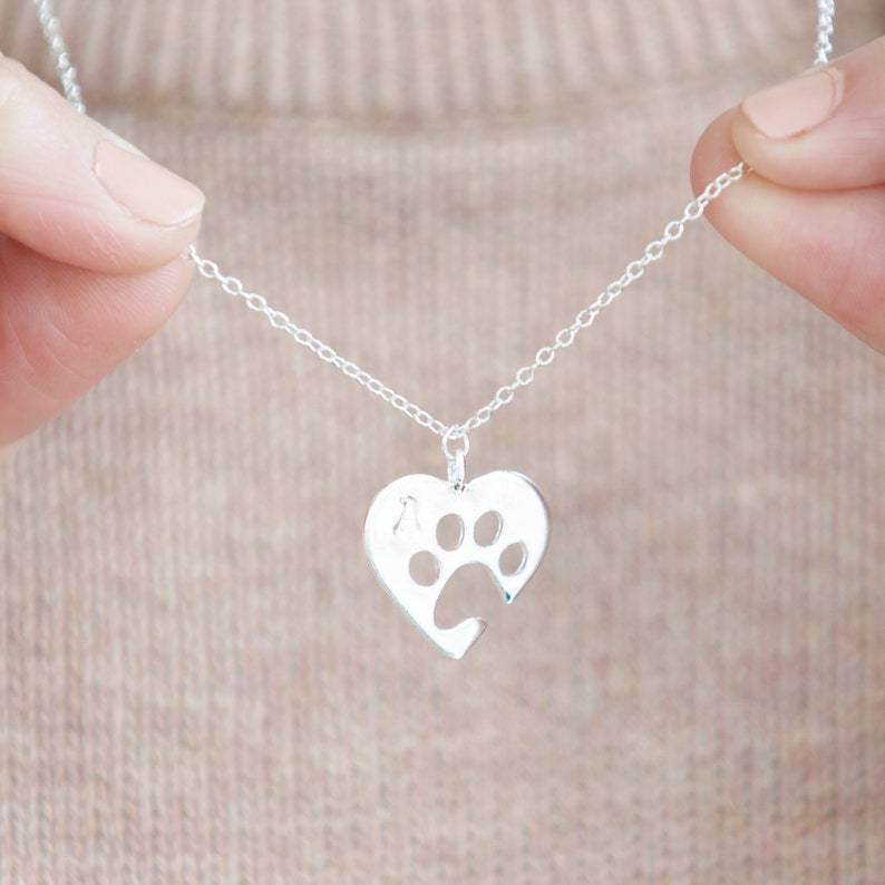 Personalised Paw Print Heart Necklace Etsy