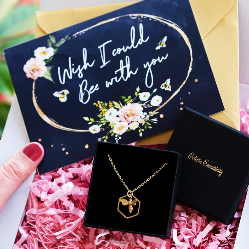 Wish I Could Bee With You Bee Necklace letterbox gift