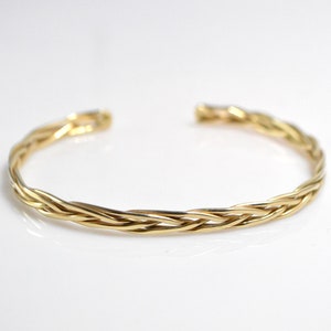 14K gold braided cuff bracelet for men. Unisex gold bracelet. cuff bracelet. Exclusive Gift. Brauded gold bracelet. Bracelet jewelry