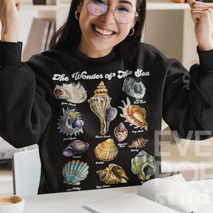Seashell Graphic Sweatshirt: Cozy Ocean Crewneck