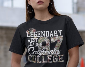 Legendary Shirt, California Shirts, College Tshirt, University T Shirt, Varsity Graphic Tee, Number Tees, Athletic Top, Western Clothing