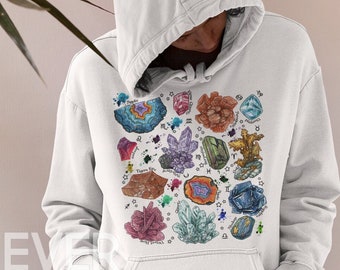 Crystal Zodiac Hoodie: Witchy Celestial Boho Sweatshirt