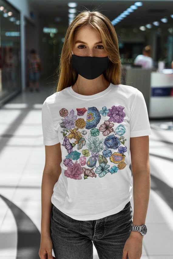 Crystal Flower Shirt Diamond Shirts Gemstone T-shirt 