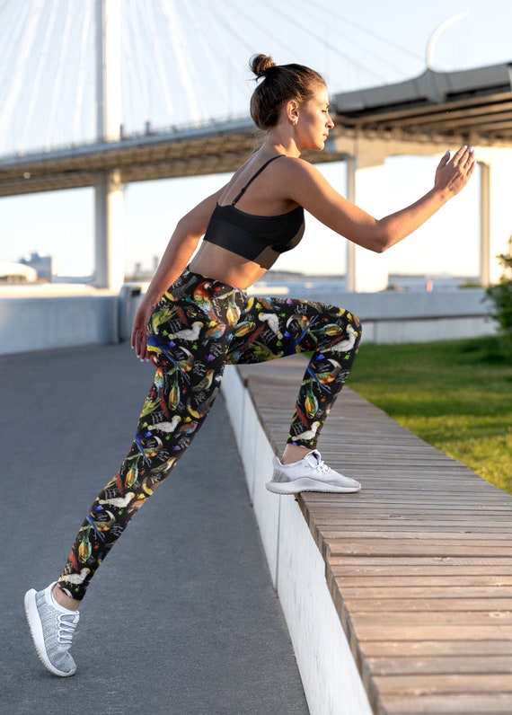 Botanical Leggings, Activewear for Women, Running Pants, Yoga Pant, Work  Out Clothes, Animal Print, Gym Clothes, Bird Lover Gift, Aesthetic 