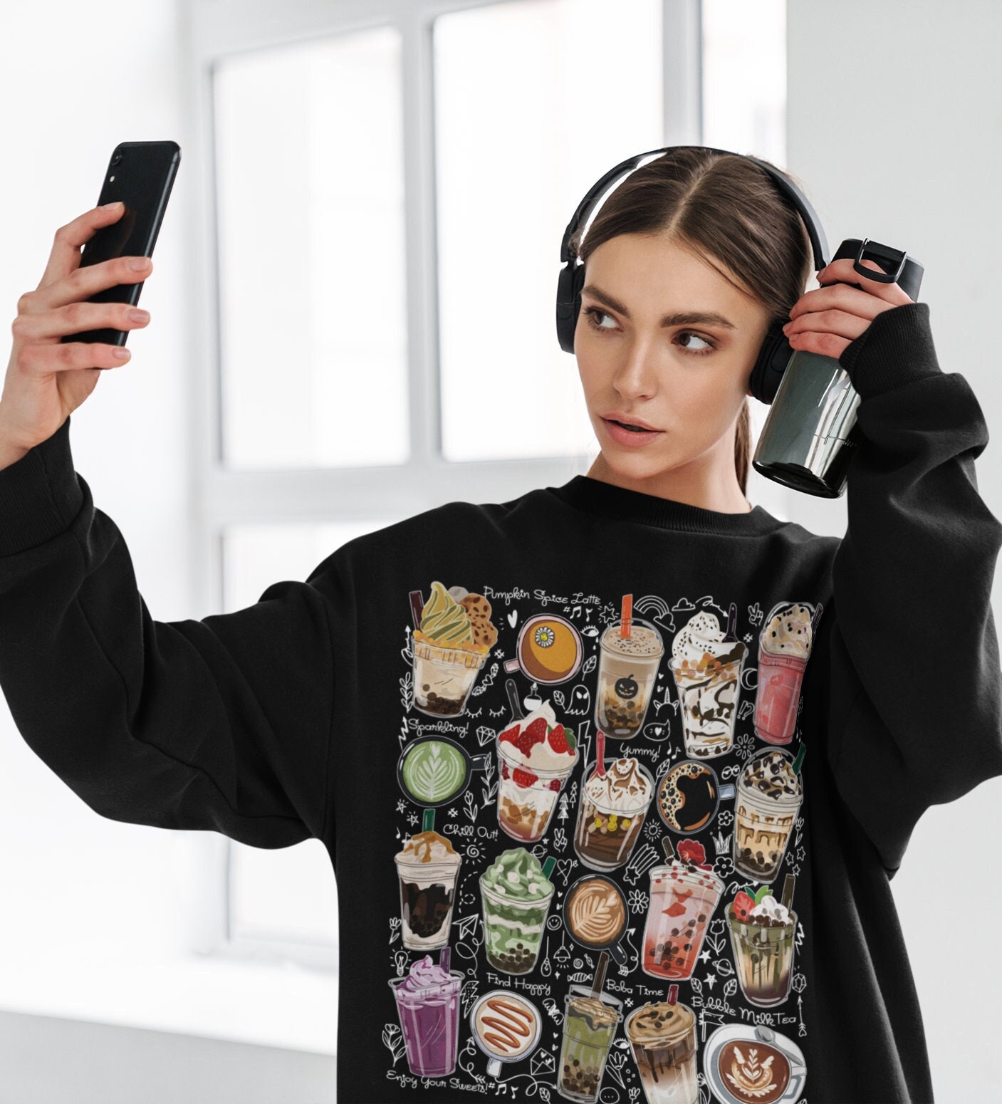 Coffee Sweatshirt Cute Boba Sweater 