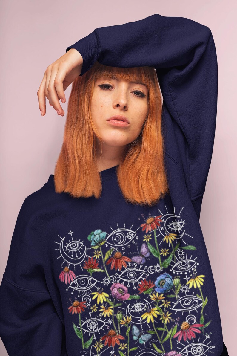 Celestial Evil Eye T-Shirt: Witchy Mama Hippie Graphic Tee image 7