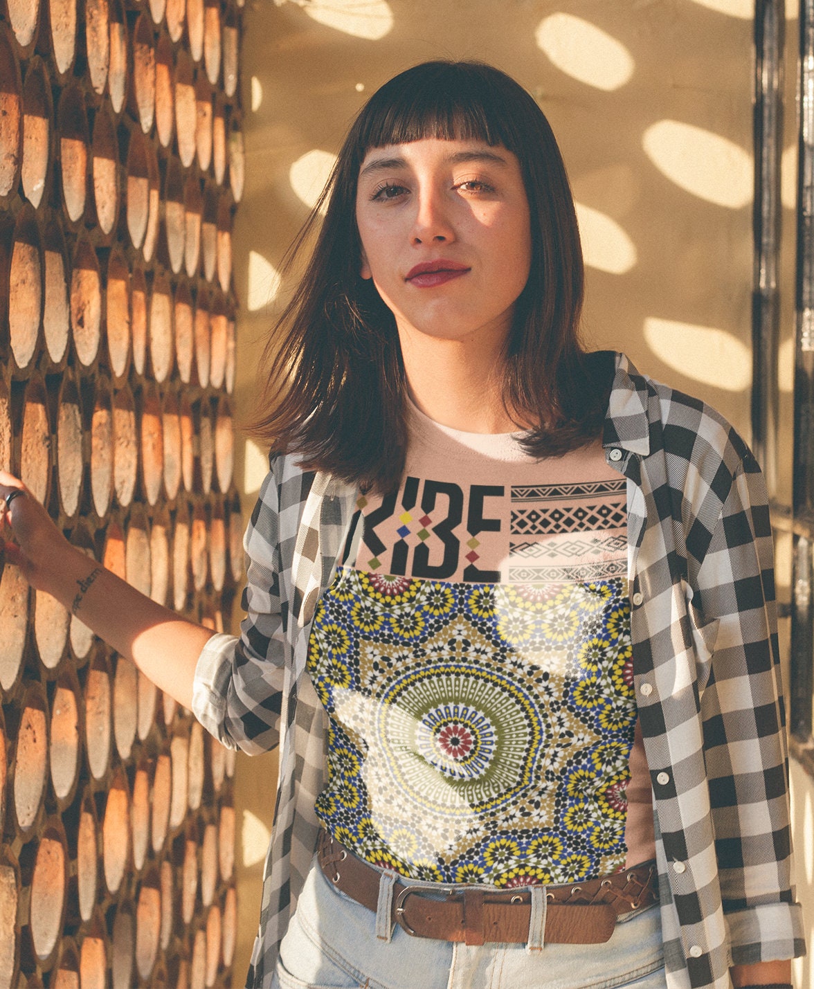 Neon Tribal Aztec Hand Drawn Men's Golf Shirts
