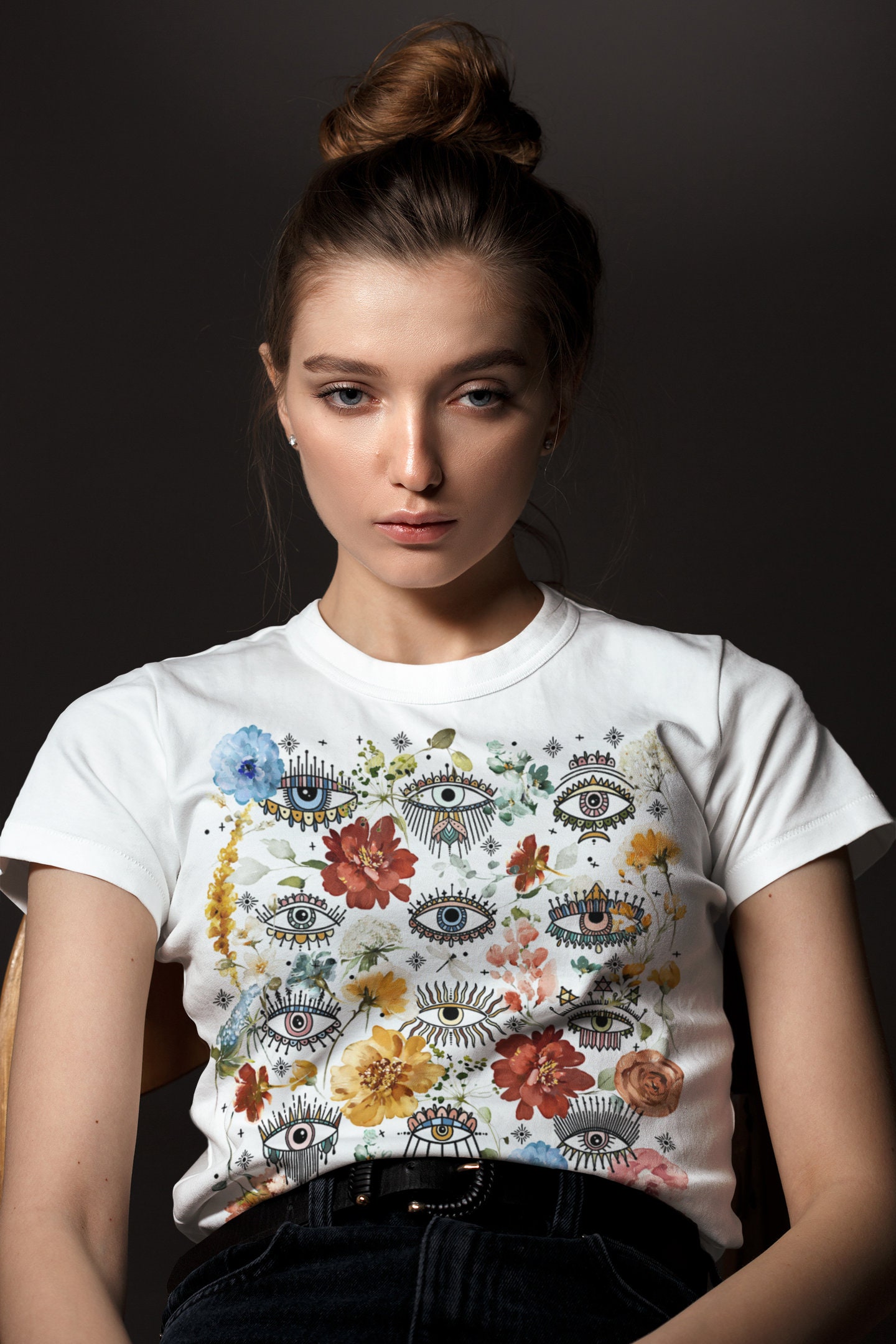 Evil Eye Shirt Turkish Graphic Tee Magical Shirts Floral - Etsy