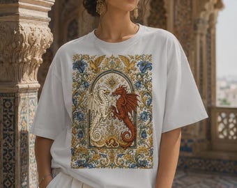 Twin Dragons of the Eternal Flame Graphic Tee Shirt, Hoodie Sweatshirt