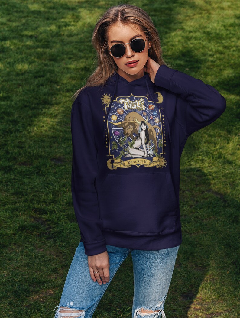 Taurus Zodiac Hoodie Tarot Sweatshirt Astrology Sweater Sun - Etsy