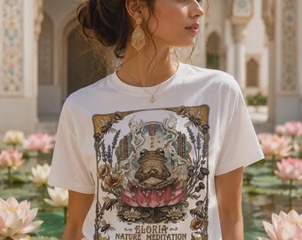 Meditation Frog on Lotus Graphic Tee Shirt, Hoodie Sweatshirt