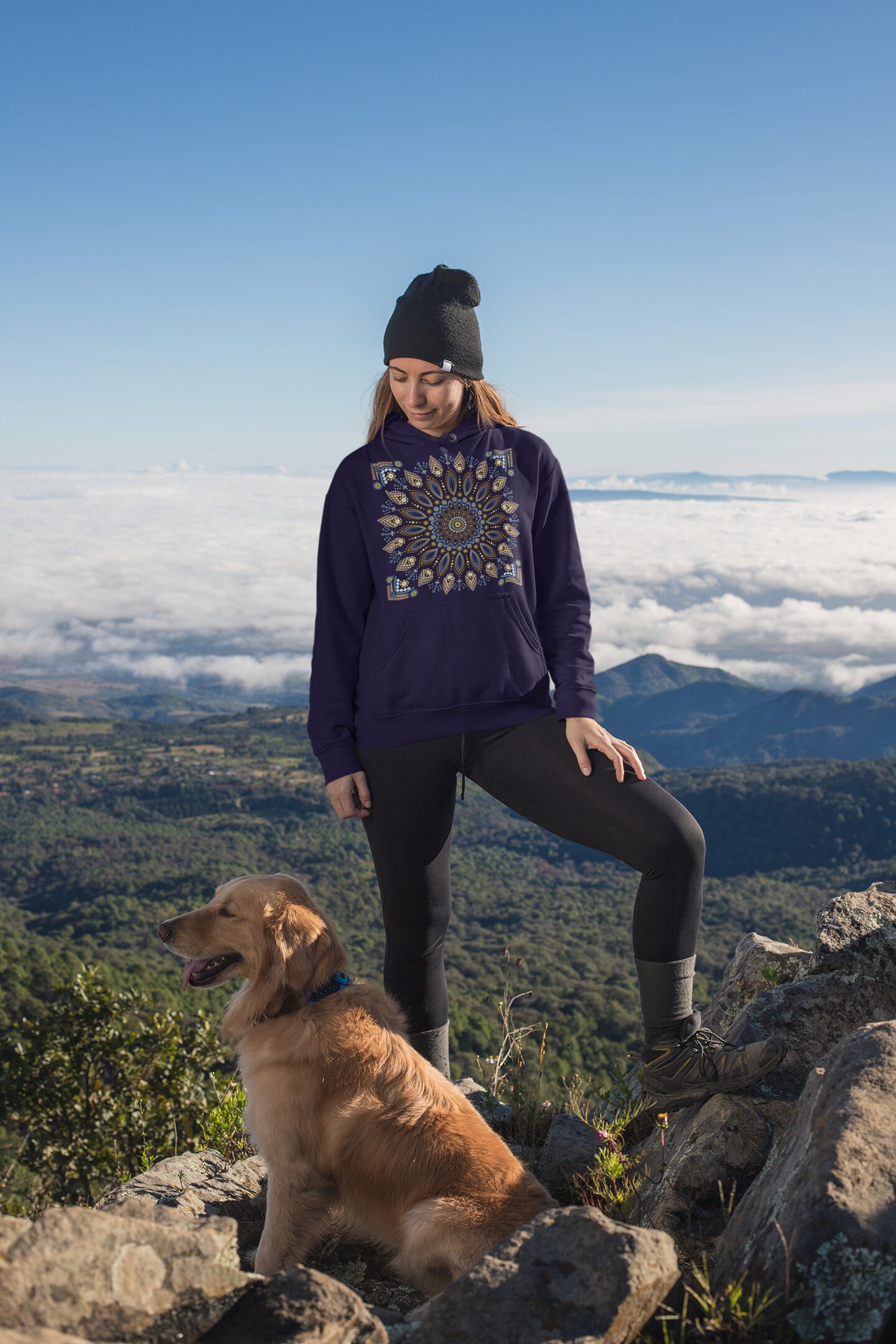 Multicolor Native Aztec Doodle Striped Women's Zip Up Hoodie