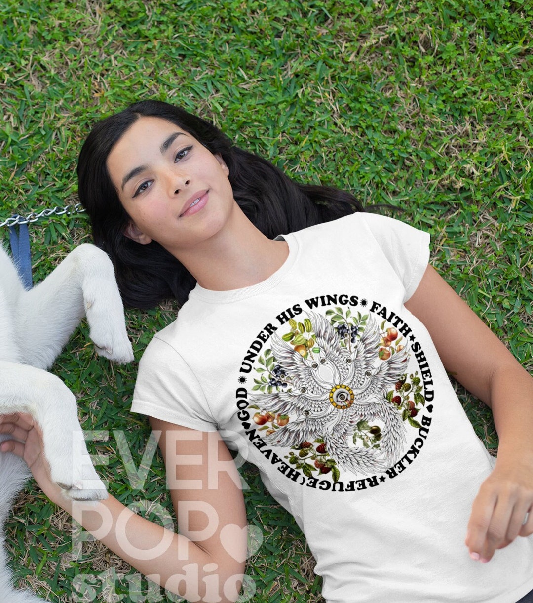 クリスチャンウィングTシャツ：宗教的な天使の聖書の一節グラフィックTシャツ - Etsy 日本, image size:1080x1221