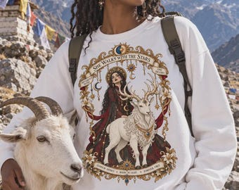 Celestial Goat Mountain Graphic Tee Shirt, Hoodie Sweatshirt