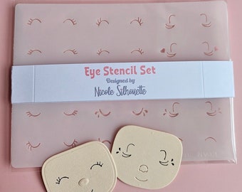 Set di stencil per occhi (idea da abbinare a tutte le fustelle per bambole)