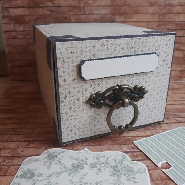 Memorydex and Address Cards Storage Drawer Box