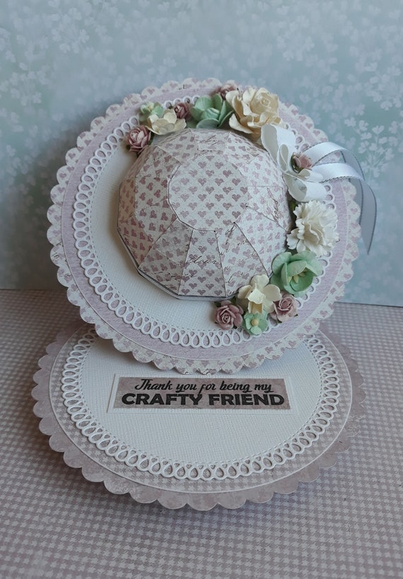 Summer Hat Easel Card Etsy