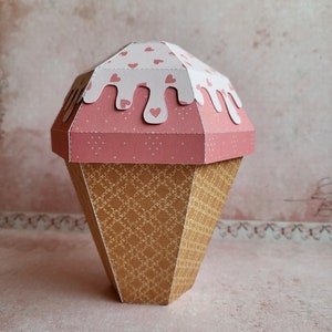 Caja de regalo de helado 3D (archivo de corte digital, ¡NO PDF!)