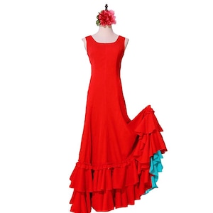 Flamenco Dress Red Sleeveless Ruffles Sevillanas