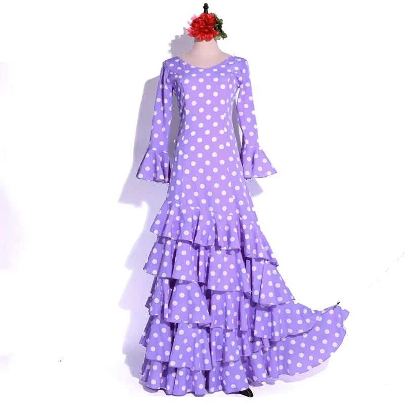 purple flamenco dress Flamenco Dance Dress Polka Dot Purple Lila Sevillanas