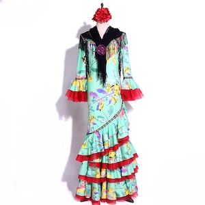 Flamenco Dress Flower Print Sevillanas