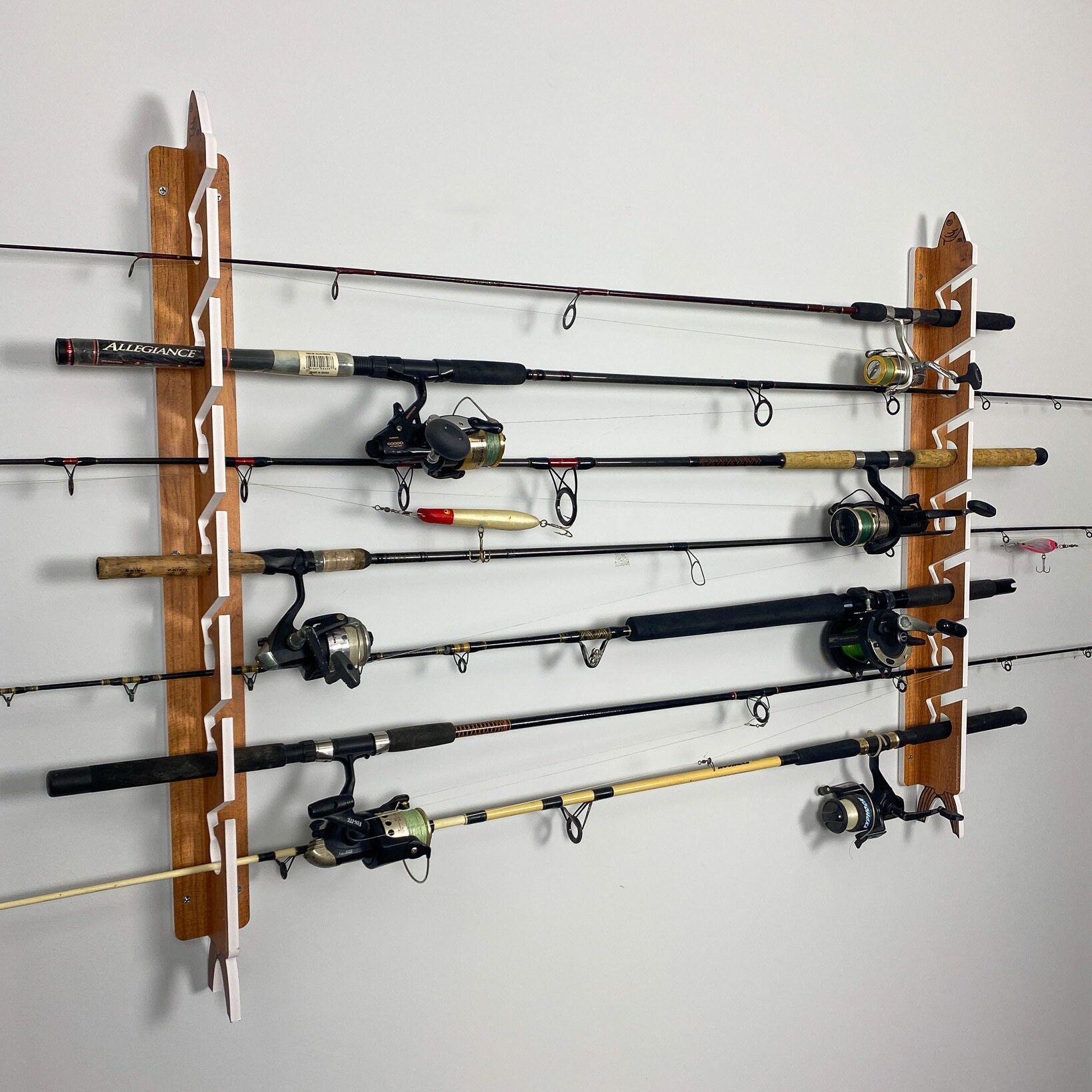 Fishing Storage 7-Holder Wall or Ceiling Mount Interlocking Fishing Pole  Holder Big Daddy Fishing Rod Racks