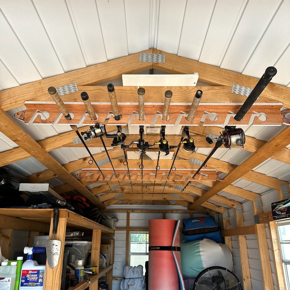 10-rod Holder Big Daddy Fishing Rod Rack Wall/ceiling Mount