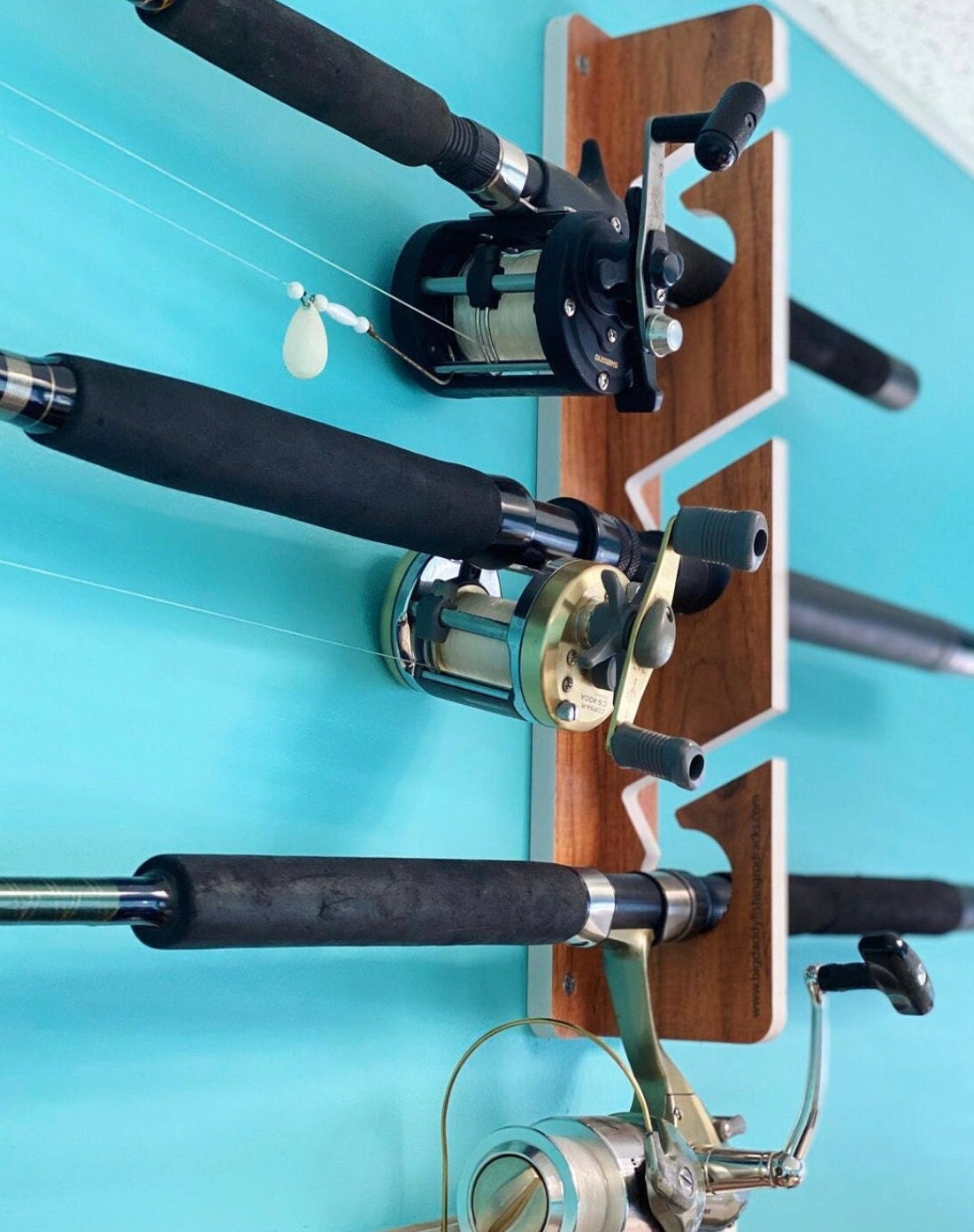 Big Daddy Fishing Rod Rack Shorty 3-holder Wall or Ceiling Mount ...