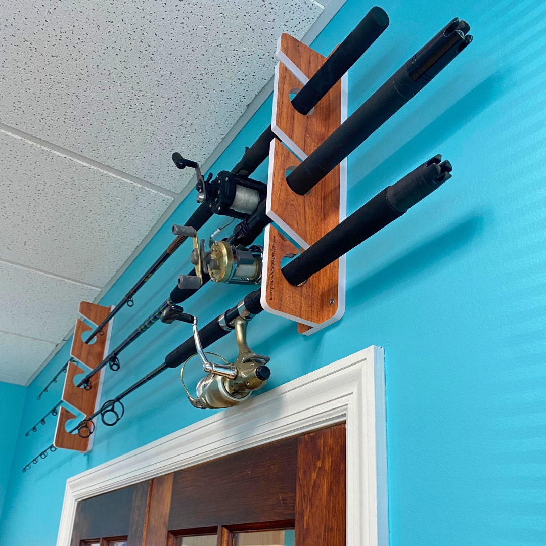 3 Rod Holder Shorty Big Daddy Fishing Rod Rack Wall/ceiling Mount ...