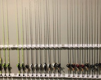 Fishing Rod Holder for 10 Poles - Big Daddy Fishing Rod Rack, Wall/Ceiling Mount Organizer, Interlocking Storage, Father's Day Gift for Dad