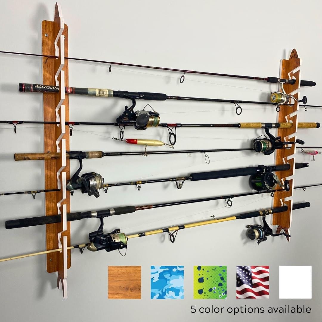 Wall Mount Rod Rack, Fishing Pole Holder, Large Tackle Organizer, Fathers  Day Gift for Fisherman, Birthday Present for Dad, Grandpa, Uncle -   Hong Kong
