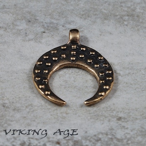 Bronze lunula pendant from Poland , Slavic Moon Amulet
