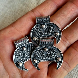 Silver lunula pendant from Gniezdovo , Slavic Moon Amulet