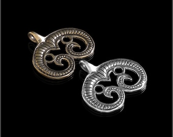 Bronze lunula pendant , Slavic Moon Amulet