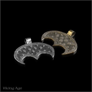 Bronze lunula pendant from Mikulcice , Slavic Moon Amulet
