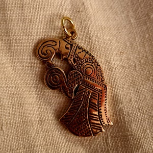Odin&#39;s raven bronze pendant Viking Amulet