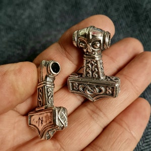 Silver Viking Amulet Thor hammer Mjolnir from Sweden